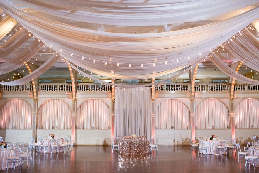 Rhodes on the Pawtuxet wedding reception with drapery
